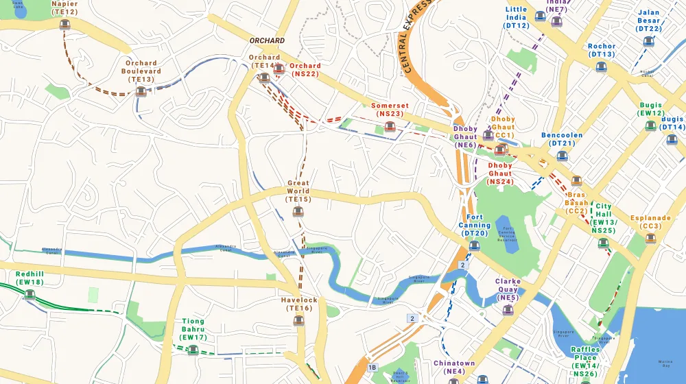 Map of the area around 8 Saint Thomas in Orchard, showing 400 m and 1 km rings and 1 primary school within 1 km
