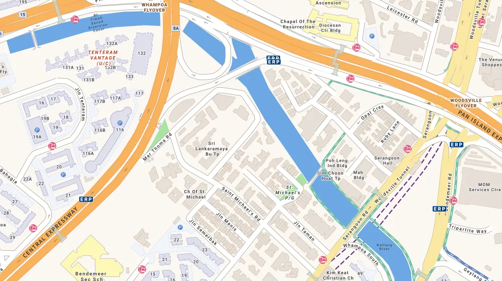 Location map of Airstream, an apartment in Toa Payoh, Singapore, with the nearest condos numbered
