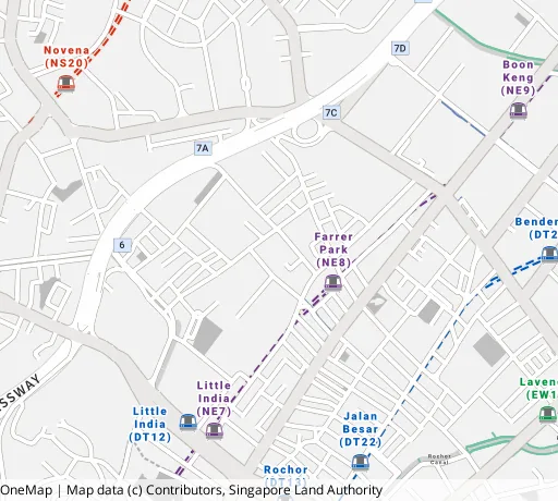 Map of the area around Blk 10 Gloucester Rd in Kallang/Whampoa, showing 400 m and 1 km rings and 2 primary schools within 1 km