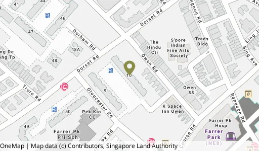 Location map of Blk 10 Gloucester Rd, a HDB resale block in Kallang/Whampoa, Singapore