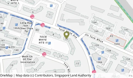 Location map of Blk 10 Teck Whye Ave, a HDB resale block in Choa Chu Kang, Singapore