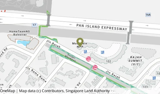 Location map of Blk 101 Jln Rajah, a HDB resale block in Kallang/Whampoa, Singapore