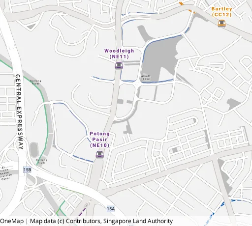 Map of the area around Blk 103B Bidadari Pk Dr in Toa Payoh, showing 400 m and 1 km rings and 2 primary schools within 1 km