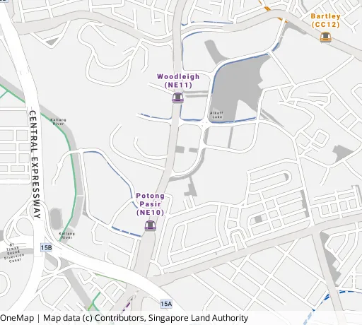 Map of the area around Blk 104A Bidadari Pk Dr in Toa Payoh, showing 400 m and 1 km rings and 2 primary schools within 1 km