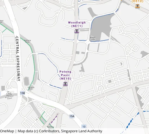 Map of the area around Blk 105A Bidadari Pk Dr in Toa Payoh, showing 400 m and 1 km rings and 2 primary schools within 1 km