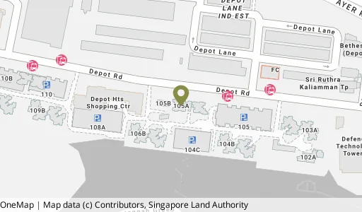 Location map of Blk 105A Depot Rd, a HDB resale block in Bukit Merah, Singapore