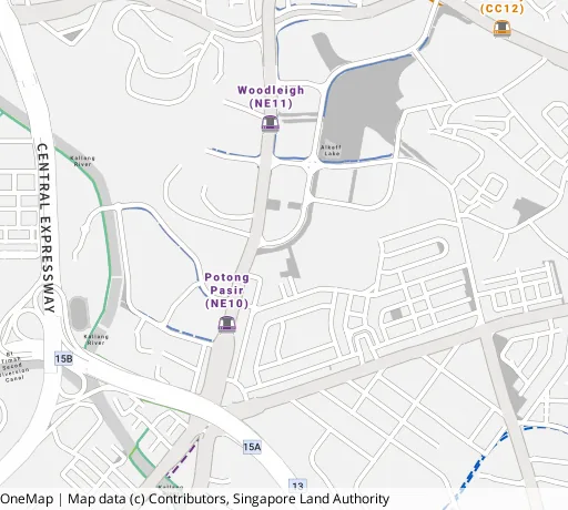 Map of the area around Blk 106A Bidadari Pk Dr in Toa Payoh, showing 400 m and 1 km rings and 2 primary schools within 1 km