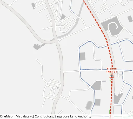 Map of the area around Blk 107 Yishun Ring Rd in Yishun, showing 400 m and 1 km rings and 3 primary schools within 1 km