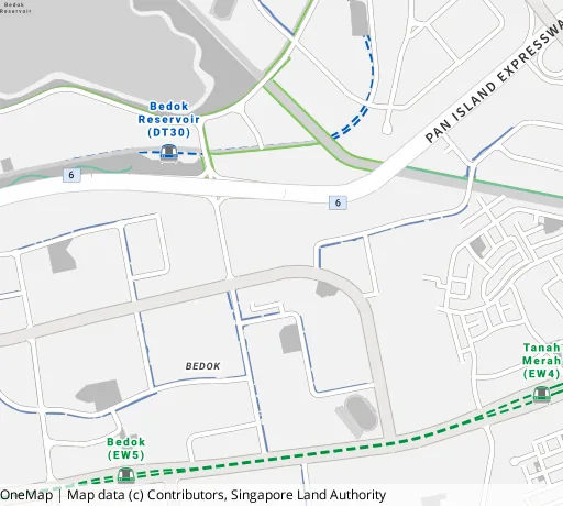 Map of the area around Blk 108 Bedok Nth Rd in Bedok, showing 400 m and 1 km rings and 4 primary schools within 1 km