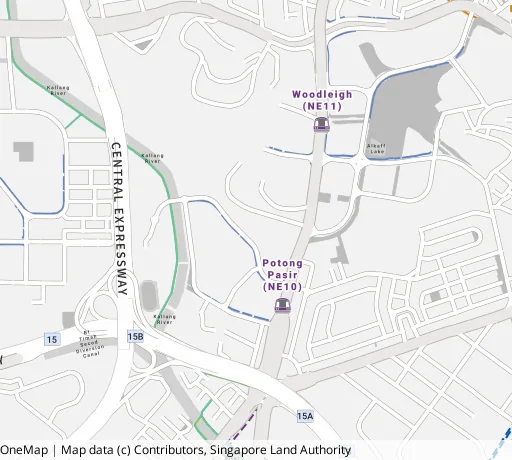 Map of the area around Blk 108 Potong Pasir Ave 1 in Toa Payoh, showing 400 m and 1 km rings and 2 primary schools within 1 km