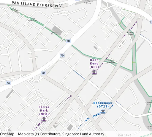 Map of the area around Blk 108B Mcnair Rd in Kallang/Whampoa, showing 400 m and 1 km rings and 2 primary schools within 1 km