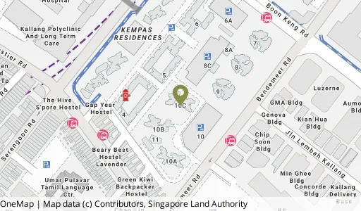 Location map of Blk 10C Bendemeer Rd, a HDB resale block in Kallang/Whampoa, Singapore