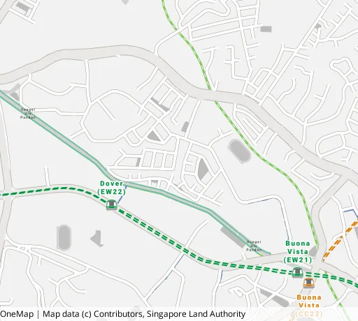 Map of the area around Blk 11 Holland Dr in Queenstown, showing 400 m and 1 km rings and 1 primary school within 1 km