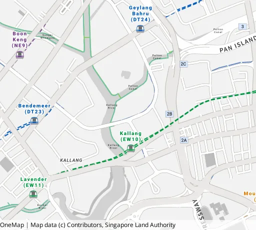 Map of the area around Blk 11 Upp Boon Keng Rd in Kallang/Whampoa, showing 400 m and 1 km rings and 3 hawker centres within 1 km