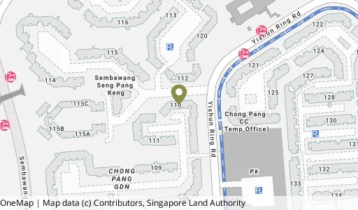Location map of Blk 110 Yishun Ring Rd, a HDB resale block in Yishun, Singapore