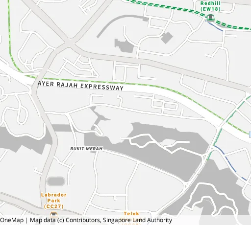 Map of the area around Blk 110A Depot Rd in Bukit Merah, showing 400 m and 1 km rings and 2 primary schools within 1 km