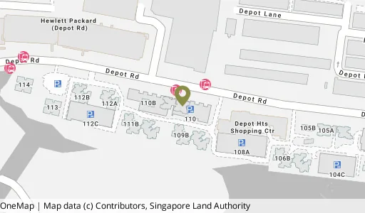 Location map of Blk 110A Depot Rd, a HDB resale block in Bukit Merah, Singapore