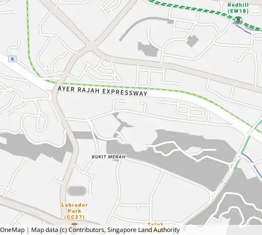 Map of the area around Blk 112B Depot Rd in Bukit Merah, showing 400 m and 1 km rings and 2 primary schools within 1 km