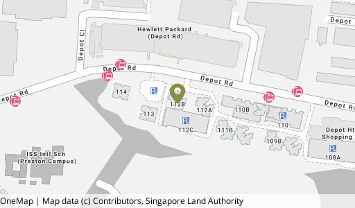 Location map of Blk 112B Depot Rd, a HDB resale block in Bukit Merah, Singapore