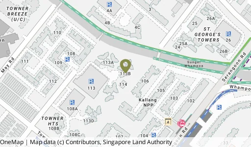 Location map of Blk 113B Mcnair Rd, a HDB resale block in Kallang/Whampoa, Singapore