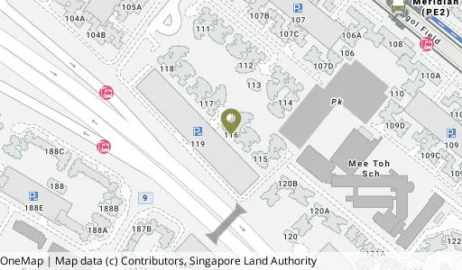 Location map of Blk 116 Edgefield Plains, a HDB resale block in Punggol, Singapore