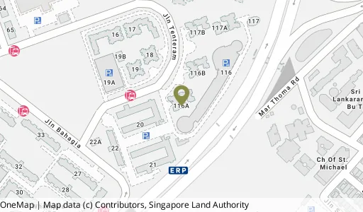 Location map of Blk 116A Jln Tenteram, a HDB resale block in Kallang/Whampoa, Singapore
