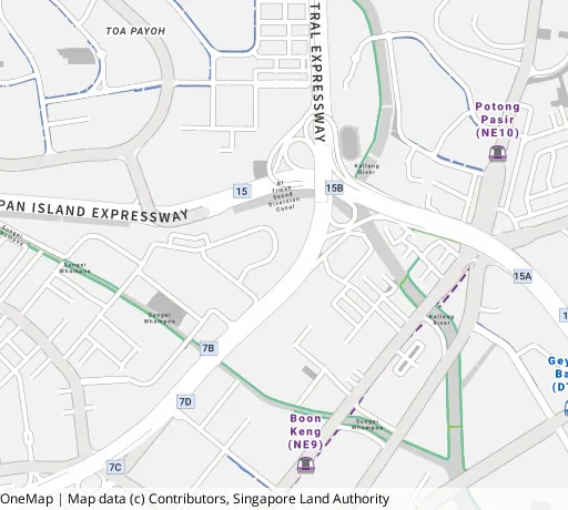 Map of the area around Blk 116B Jln Tenteram in Kallang/Whampoa, showing 400 m and 1 km rings and 3 primary schools within 1 km