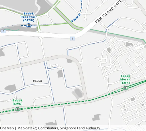 Map of the area around Blk 117 Bedok Nth Rd in Bedok, showing 400 m and 1 km rings and 5 primary schools within 1 km
