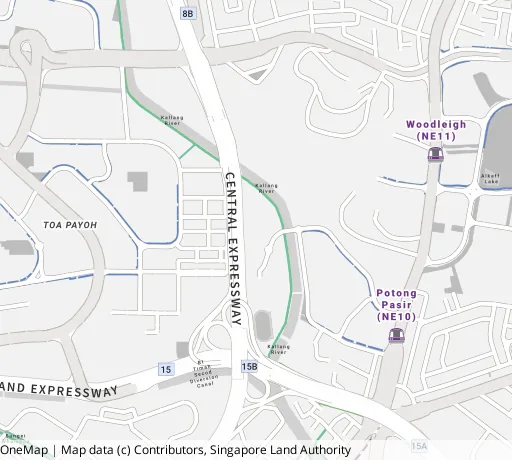 Map of the area around Blk 117 Potong Pasir Ave 1 in Toa Payoh, showing 400 m and 1 km rings and 3 primary schools within 1 km