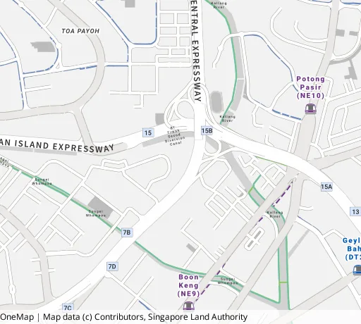 Map of the area around Blk 117A Jln Tenteram in Kallang/Whampoa, showing 400 m and 1 km rings and 3 primary schools within 1 km