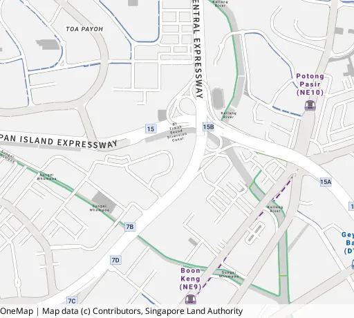 Map of the area around Blk 117B Jln Tenteram in Kallang/Whampoa, showing 400 m and 1 km rings and 3 primary schools within 1 km