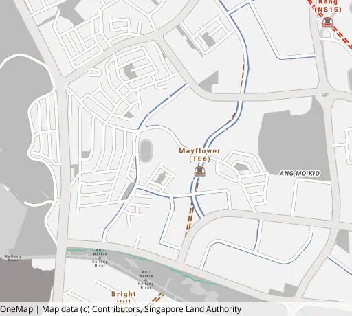 Map of the area around Blk 118 Ang Mo Kio Ave 4 in Ang Mo Kio, showing 400 m and 1 km rings and 2 primary schools within 1 km