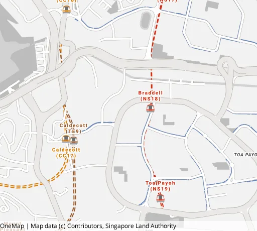 Map of the area around Blk 118 Lor 1 Toa Payoh in Toa Payoh, showing 400 m and 1 km rings and 3 primary schools within 1 km