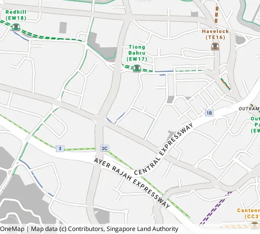 Map of the area around Blk 118C Jln Membina in Bukit Merah, showing 400 m and 1 km rings and 3 primary schools within 1 km