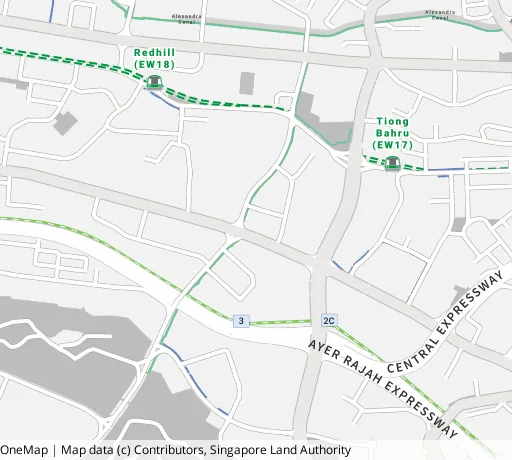 Map of the area around Blk 119 Bt Merah View in Bukit Merah, showing 400 m and 1 km rings and 3 primary schools within 1 km