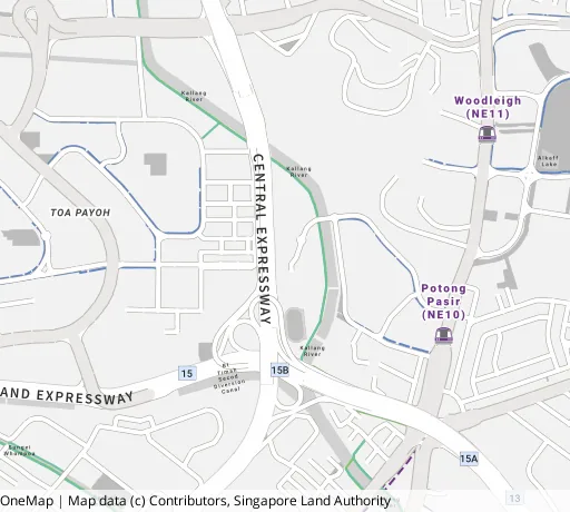 Map of the area around Blk 119 Potong Pasir Ave 1 in Toa Payoh, showing 400 m and 1 km rings and 2 primary schools within 1 km