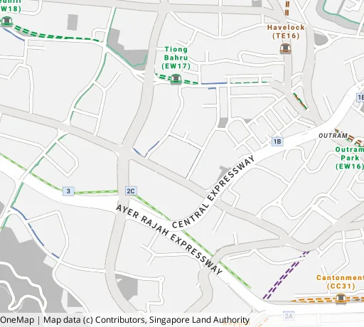 Map of the area around Blk 119B Kim Tian Rd in Bukit Merah, showing 400 m and 1 km rings and 3 primary schools within 1 km