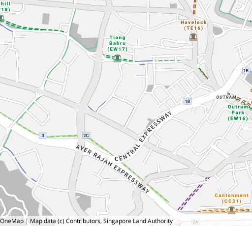 Map of the area around Blk 119C Kim Tian Rd in Bukit Merah, showing 400 m and 1 km rings and 3 primary schools within 1 km