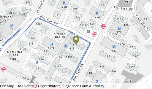 Location map of Blk 119D Kim Tian Rd, a HDB resale block in Bukit Merah, Singapore