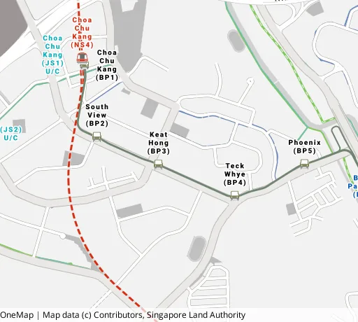 Map of the area around Blk 120 Teck Whye Lane in Choa Chu Kang, showing 400 m and 1 km rings and 3 primary schools within 1 km