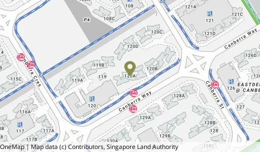 Location map of Blk 120A Canberra Cres, a HDB resale block in Sembawang, Singapore