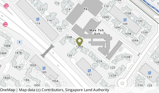 Location map of Blk 120A Edgedale Plains, a HDB resale block in Punggol, Singapore