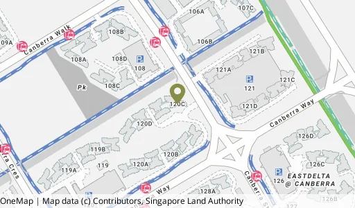 Location map of Blk 120C Canberra Cres, a HDB resale block in Sembawang, Singapore