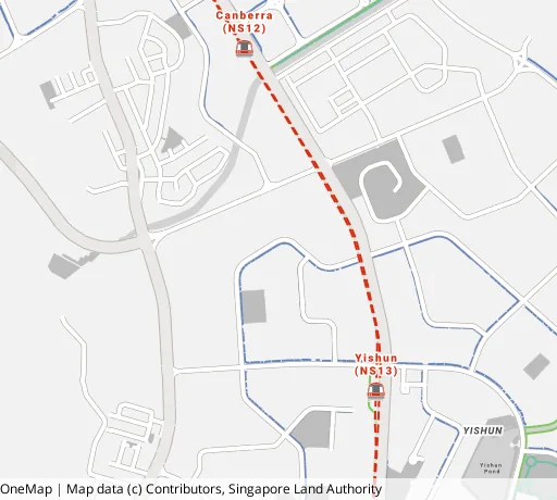 Map of the area around Blk 122 Yishun St 11 in Yishun, showing 400 m and 1 km rings and 5 primary schools within 1 km