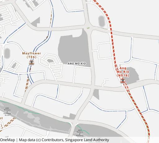Map of the area around Blk 127 Ang Mo Kio Ave 3 in Ang Mo Kio, showing 400 m and 1 km rings and 3 primary schools within 1 km