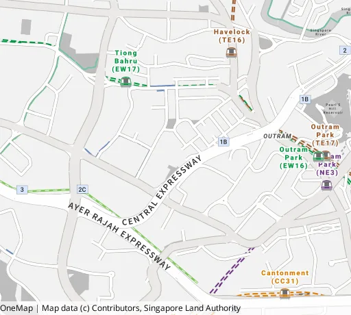 Map of the area around Blk 127C Kim Tian Rd in Bukit Merah, showing 400 m and 1 km rings and 3 primary schools within 1 km