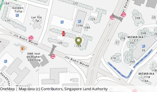 Location map of Blk 128 Bt Merah View, a HDB resale block in Bukit Merah, Singapore