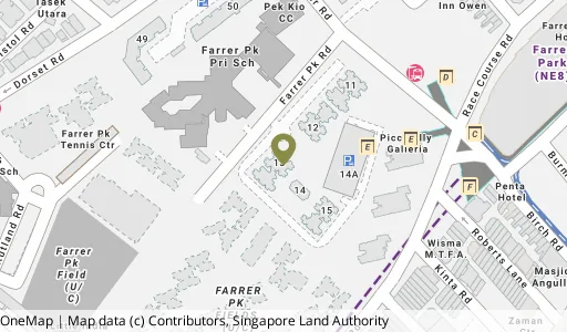 Location map of Blk 13 Farrer Pk Rd, a HDB resale block in Kallang/Whampoa, Singapore
