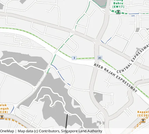 Map of the area around Blk 13 Telok Blangah Cres in Bukit Merah, showing 400 m and 1 km rings and 4 primary schools within 1 km