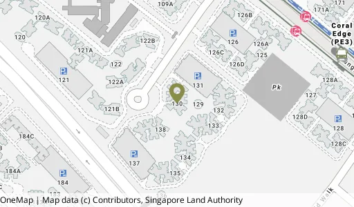 Location map of Blk 130 Edgedale Plains, a HDB resale block in Punggol, Singapore